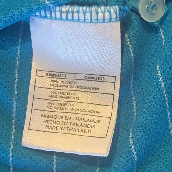 Nike Golf Turquoise Blue White Striped Men's Classic Polo Shirt Size XL silky - Picture 9 of 10